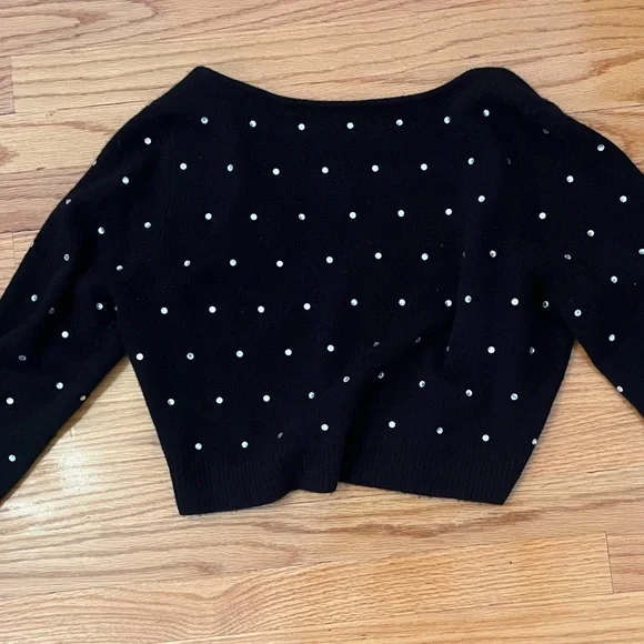 Reformation Nathalia Regenerative Wool Cardigan in Black Size M - Picture 5 of 6